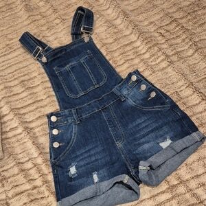 Denim Overall Shorts